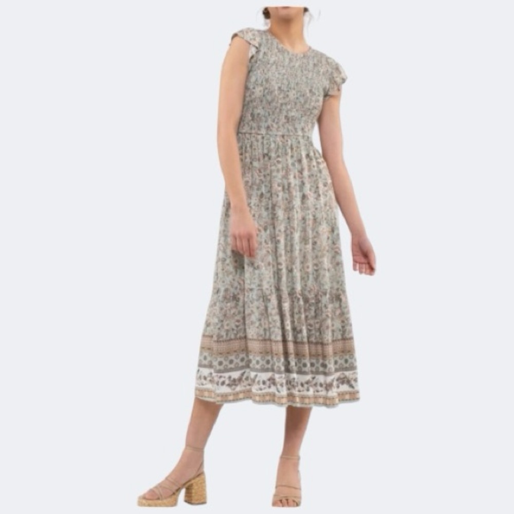 By The River  Sage Green Midi Dress Size S